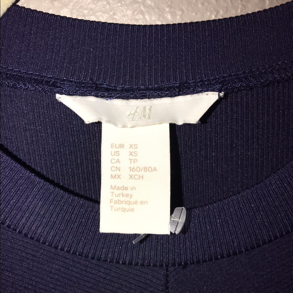 Dark blue mid sleeve dress bodycon